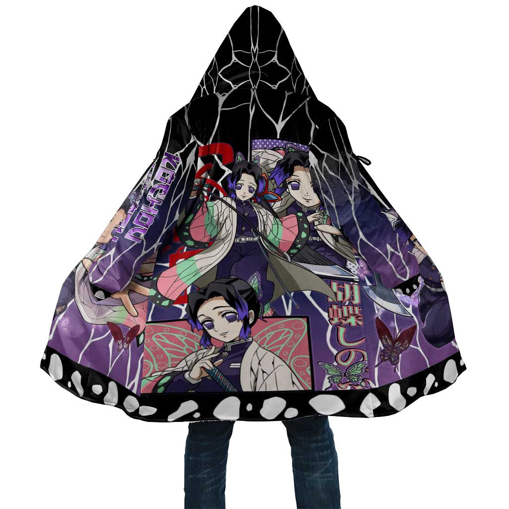 Shinobu Kocho Demon Slayer Cloak with Purple and Black Web Style Design - The Mazicc