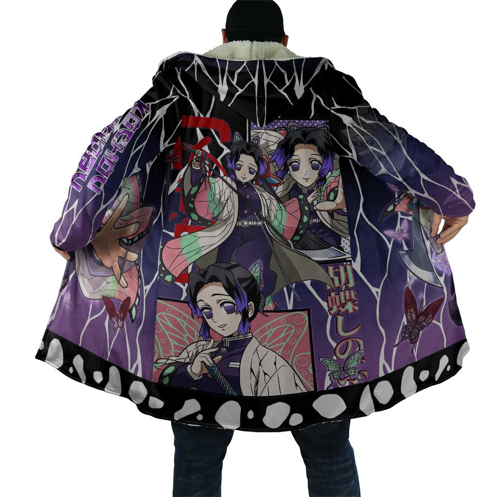 Shinobu Kocho Demon Slayer Cloak with Purple and Black Web Style Design - The Mazicc