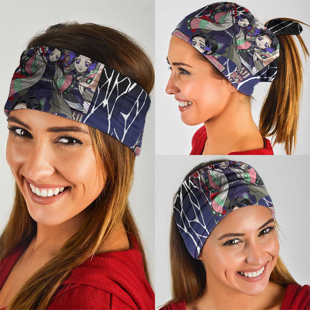 Shinobu Kocho Demon Slayer Neck Gaiter with Purple and Black Web Style Design - The Mazicc