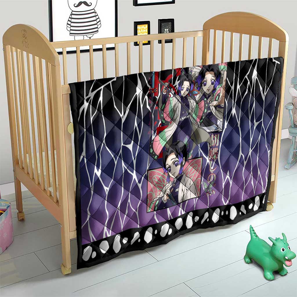 Shinobu Kocho Demon Slayer Quilt with Purple and Black Web Style Design - The Mazicc