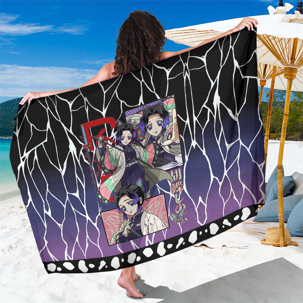 Shinobu Kocho Demon Slayer Sarong with Purple and Black Web Style Design - The Mazicc