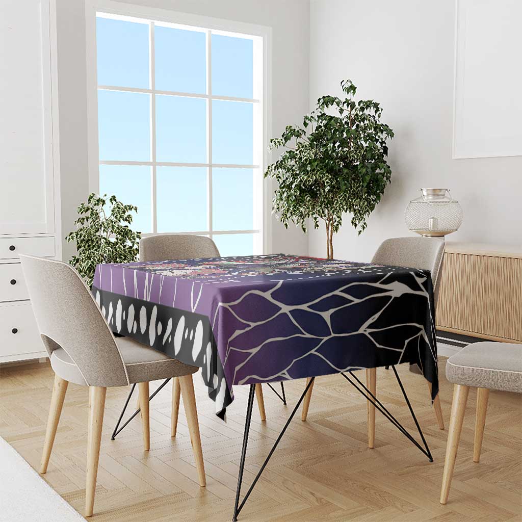 Shinobu Kocho Demon Slayer Tablecloth with Purple and Black Web Style Design - The Mazicc
