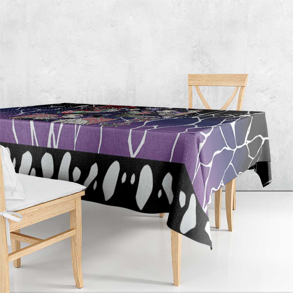 Shinobu Kocho Demon Slayer Tablecloth with Purple and Black Web Style Design - The Mazicc