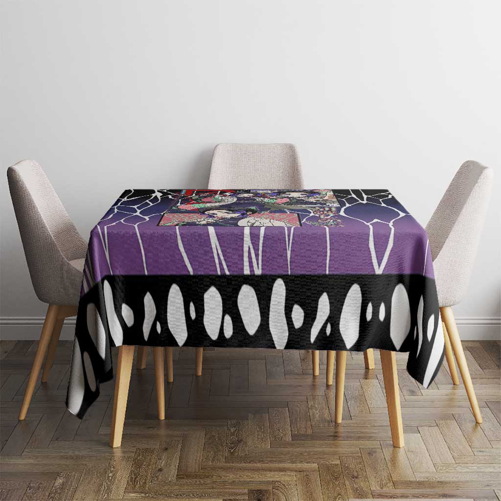 Shinobu Kocho Demon Slayer Tablecloth with Purple and Black Web Style Design - The Mazicc