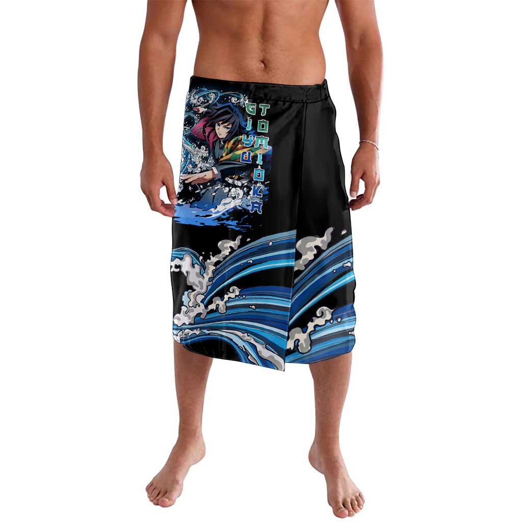 Giyu Tomioka Demon Slayer Lavalava with Green and Orange Cube Water Style Design - The Mazicc