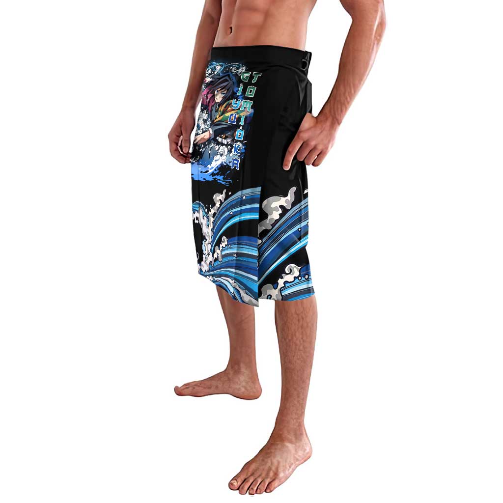 Giyu Tomioka Demon Slayer Lavalava with Green and Orange Cube Water Style Design - The Mazicc