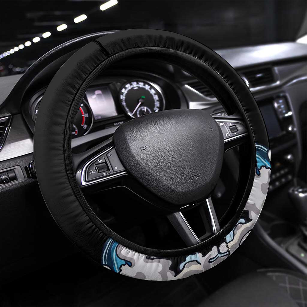Giyu Tomioka Demon Slayer Steering Wheel Cover with Green and Orange Cube Water Style Design - The Mazicc