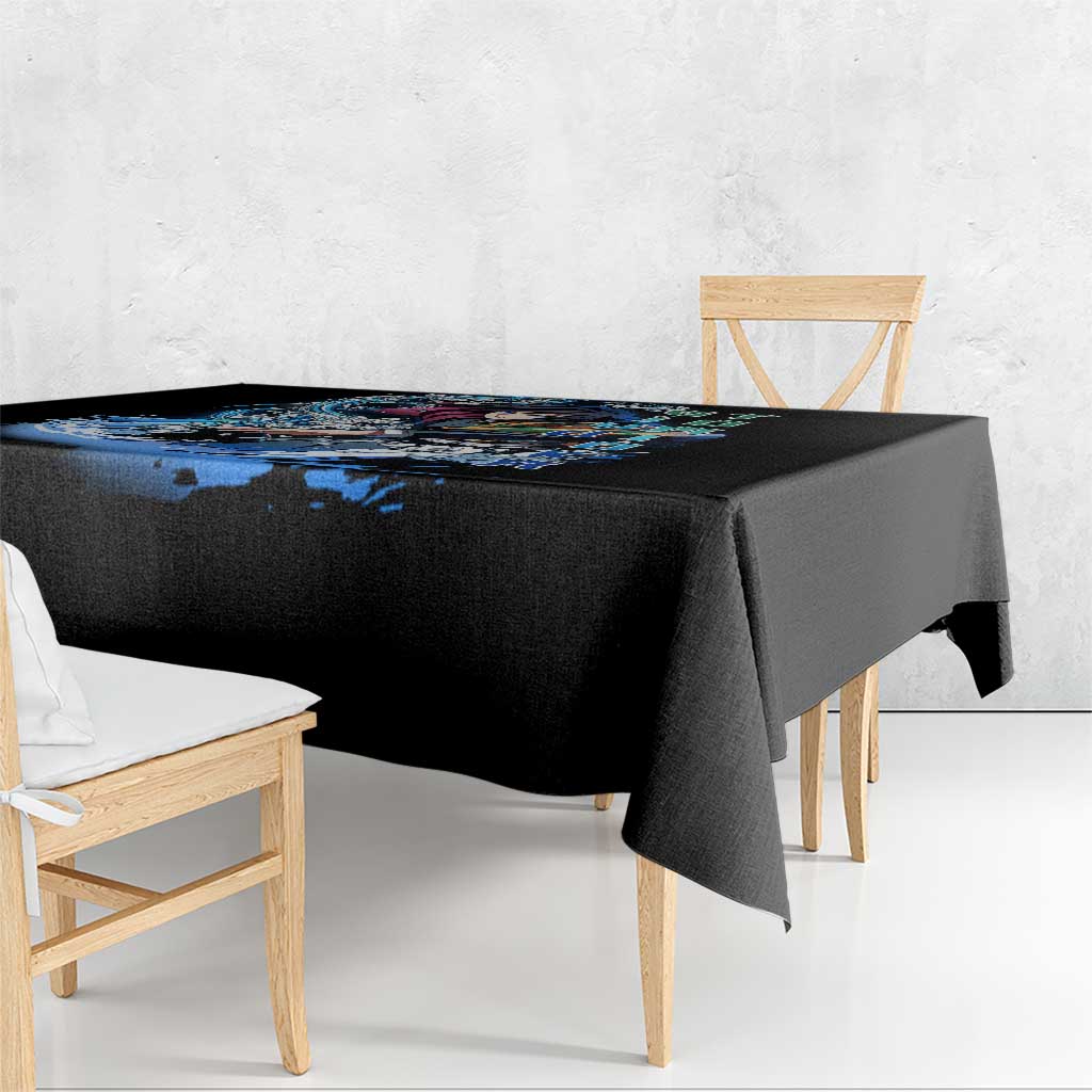 Giyu Tomioka Demon Slayer Tablecloth with Green and Orange Cube Water Style Design - The Mazicc