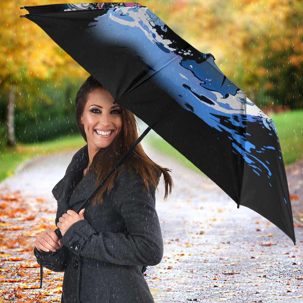 Giyu Tomioka Demon Slayer Umbrella with Green and Orange Cube Water Style Design - The Mazicc