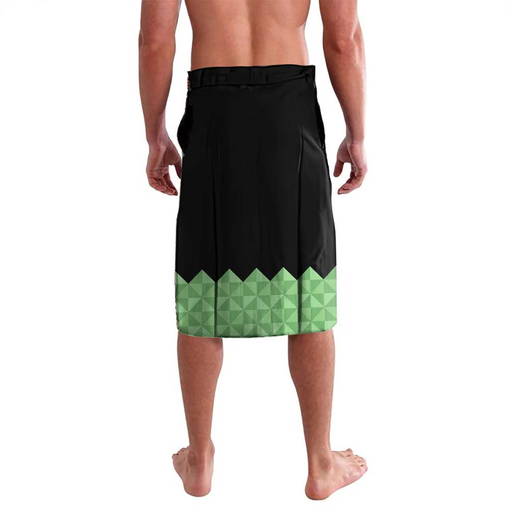 Shinazugawa Sanemi Demon Slayer Lavalava with Green and Black Grid Style Design - The Mazicc