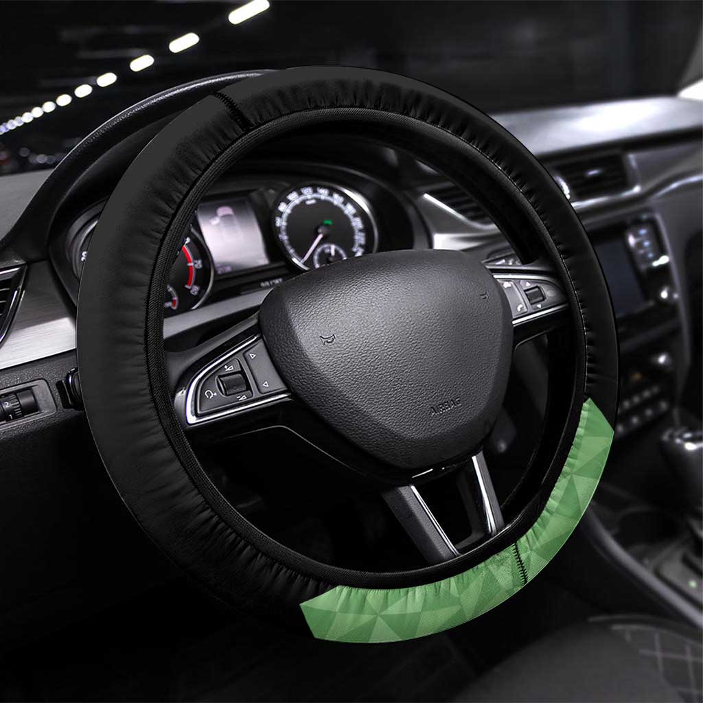 Shinazugawa Sanemi Demon Slayer Steering Wheel Cover with Green and Black Grid Style Design - The Mazicc