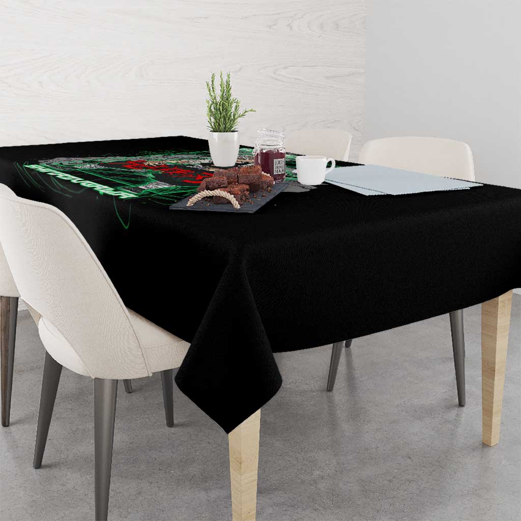 Shinazugawa Sanemi Demon Slayer Tablecloth with Green and Black Grid Style Design - The Mazicc