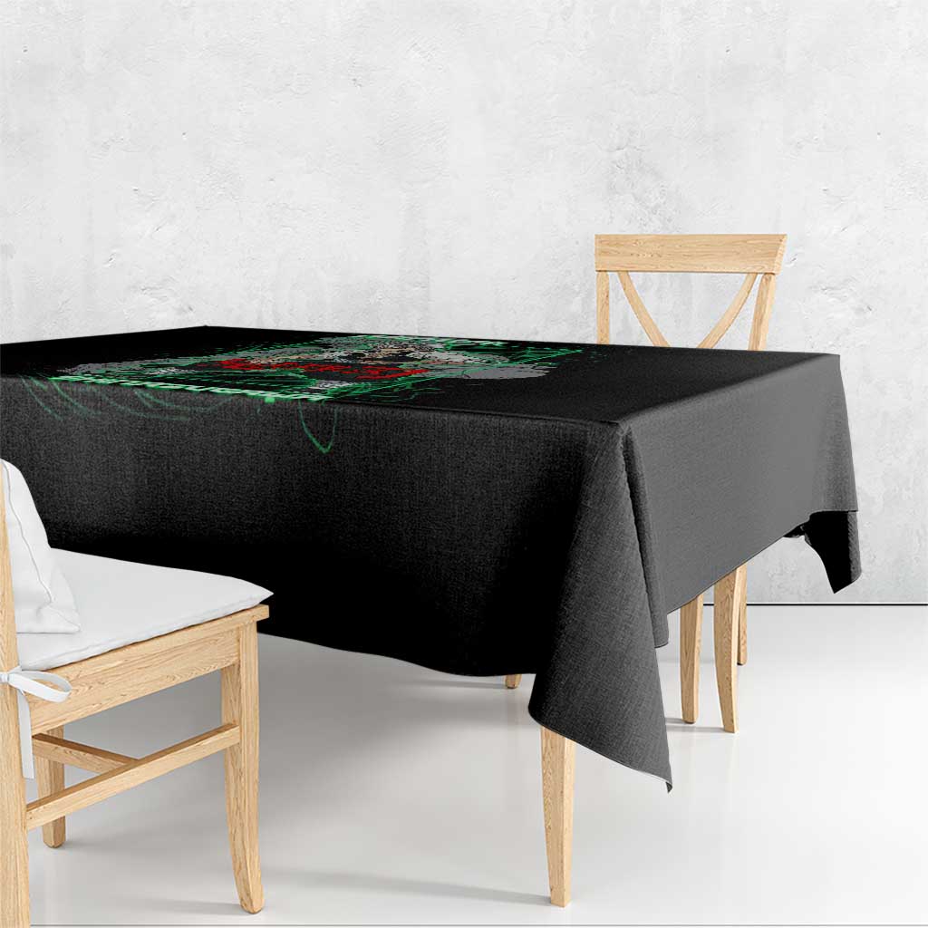 Shinazugawa Sanemi Demon Slayer Tablecloth with Green and Black Grid Style Design - The Mazicc