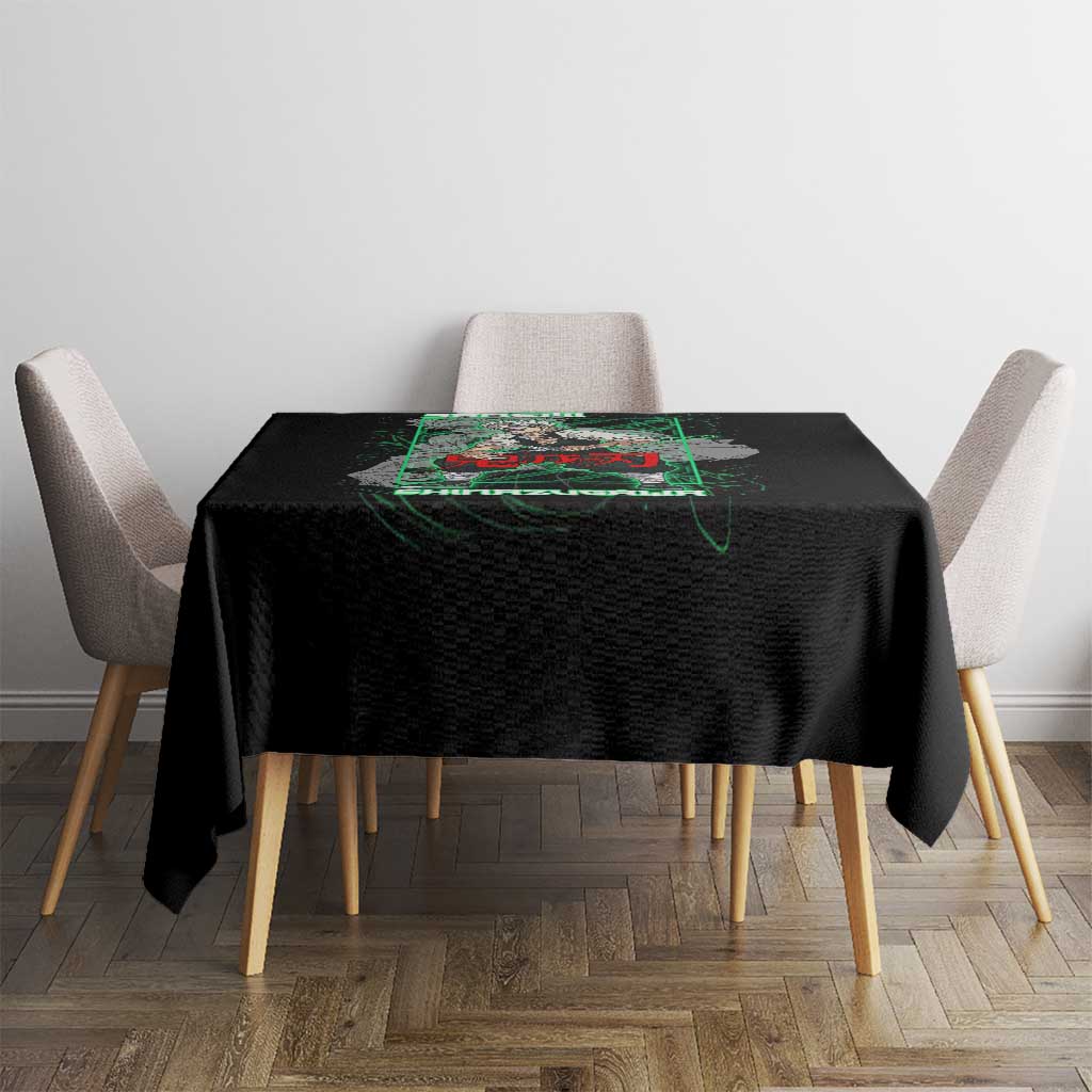 Shinazugawa Sanemi Demon Slayer Tablecloth with Green and Black Grid Style Design - The Mazicc
