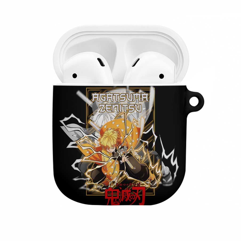 Agatsuma Zenitsu Demon Slayer AirPods Case with Yellow and Black Lightning Style Design - The Mazicc