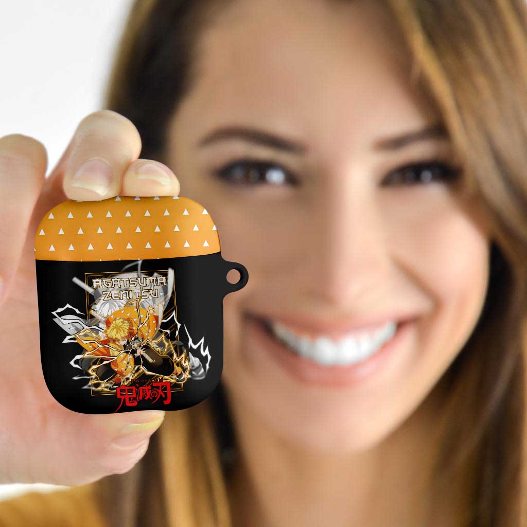 Agatsuma Zenitsu Demon Slayer AirPods Case with Yellow and Black Lightning Style Design - The Mazicc