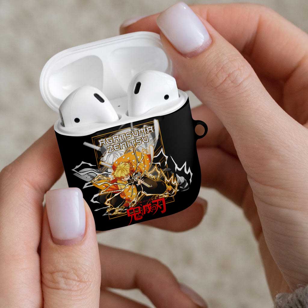Agatsuma Zenitsu Demon Slayer AirPods Case with Yellow and Black Lightning Style Design - The Mazicc