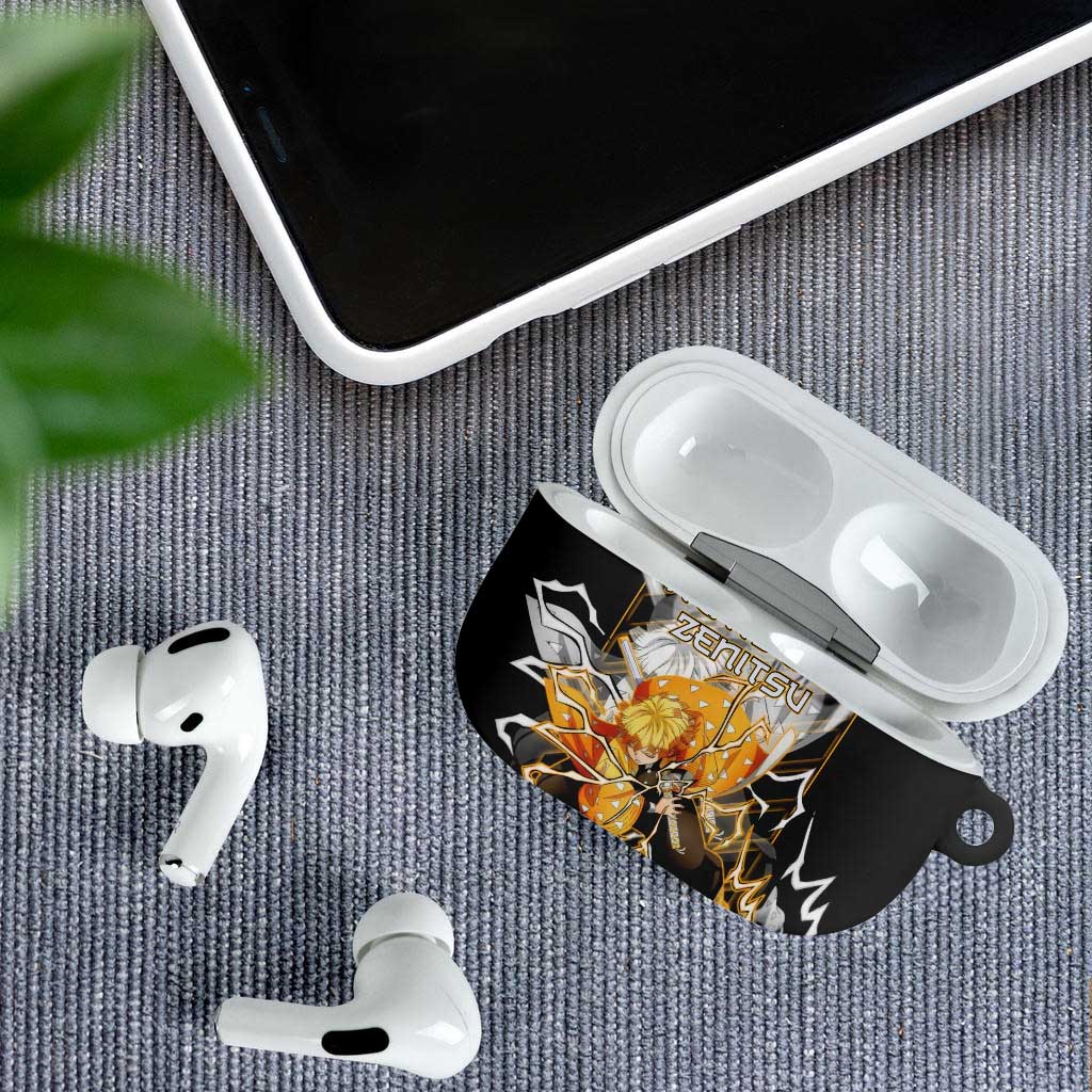 Agatsuma Zenitsu Demon Slayer AirPods Case with Yellow and Black Lightning Style Design - The Mazicc