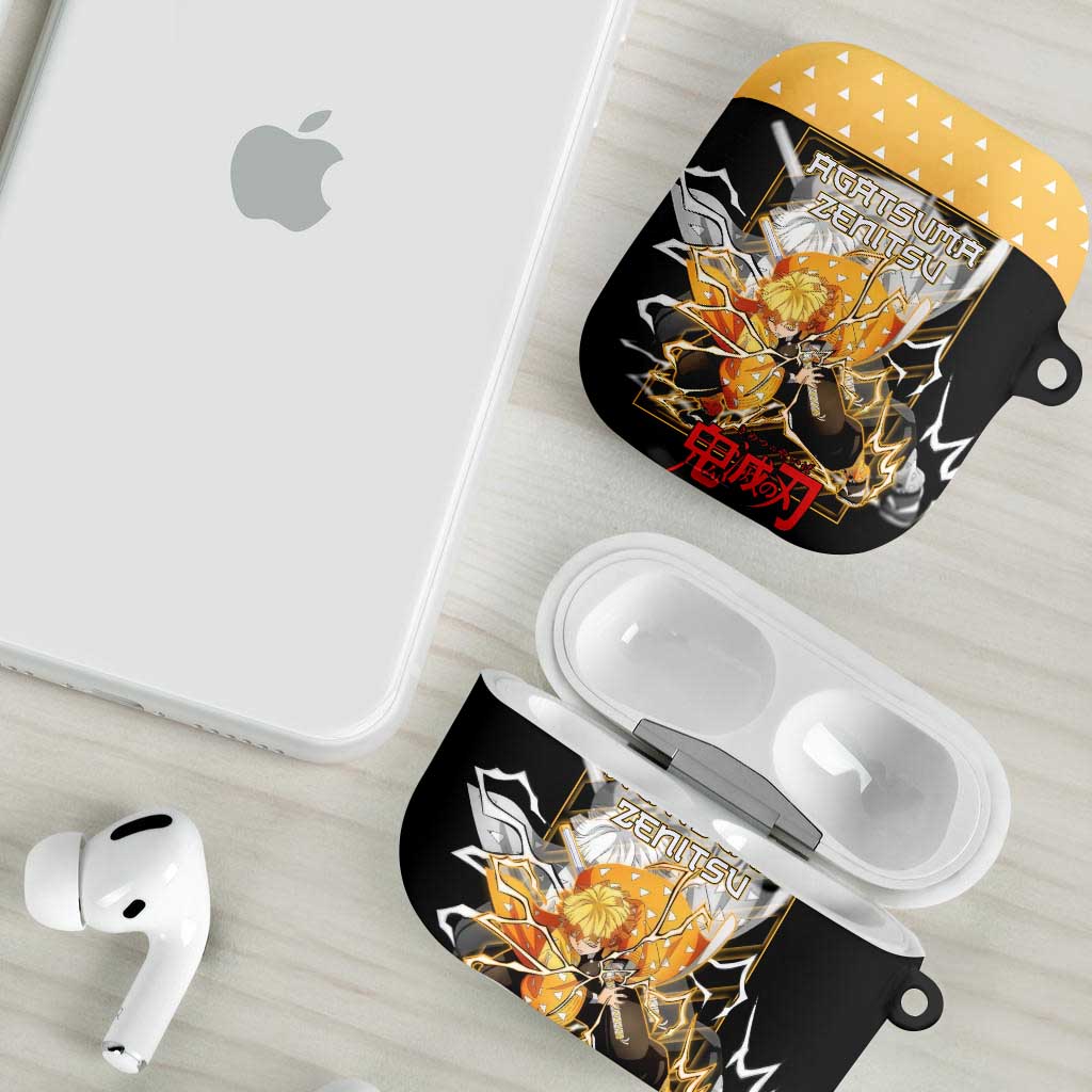 Agatsuma Zenitsu Demon Slayer AirPods Case with Yellow and Black Lightning Style Design - The Mazicc
