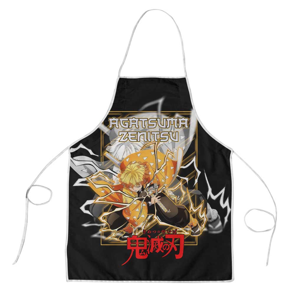 Agatsuma Zenitsu Demon Slayer Apron with Yellow and Black Lightning Style Design - The Mazicc