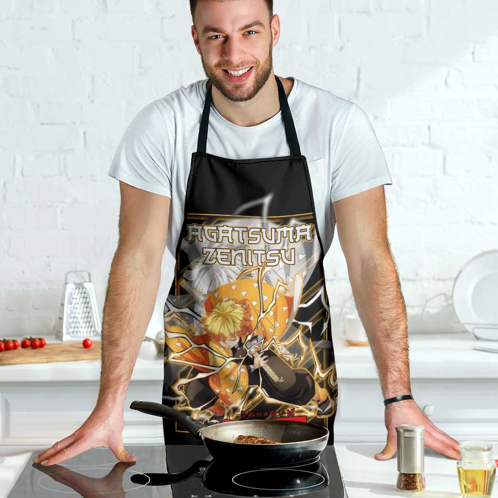Agatsuma Zenitsu Demon Slayer Apron with Yellow and Black Lightning Style Design - The Mazicc