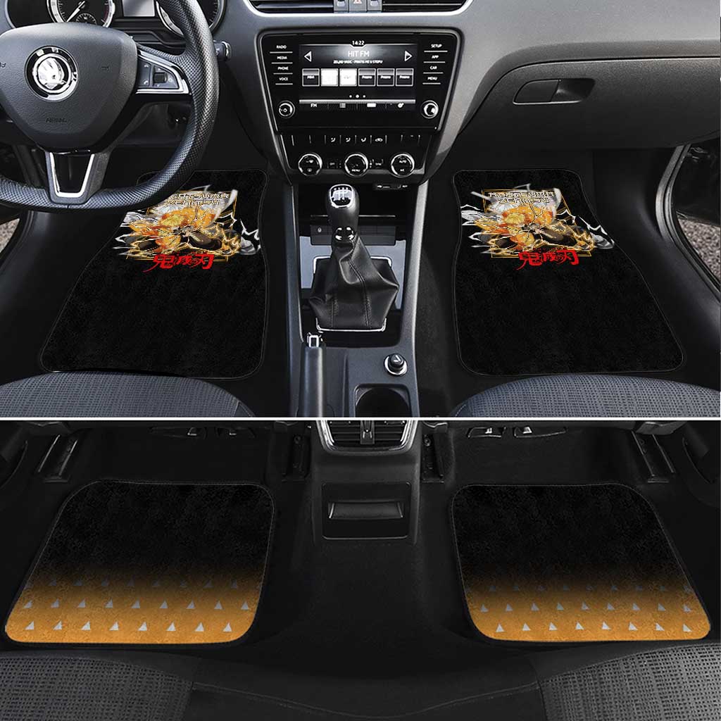 Agatsuma Zenitsu Demon Slayer Car Mats with Yellow and Black Lightning Style Design - The Mazicc