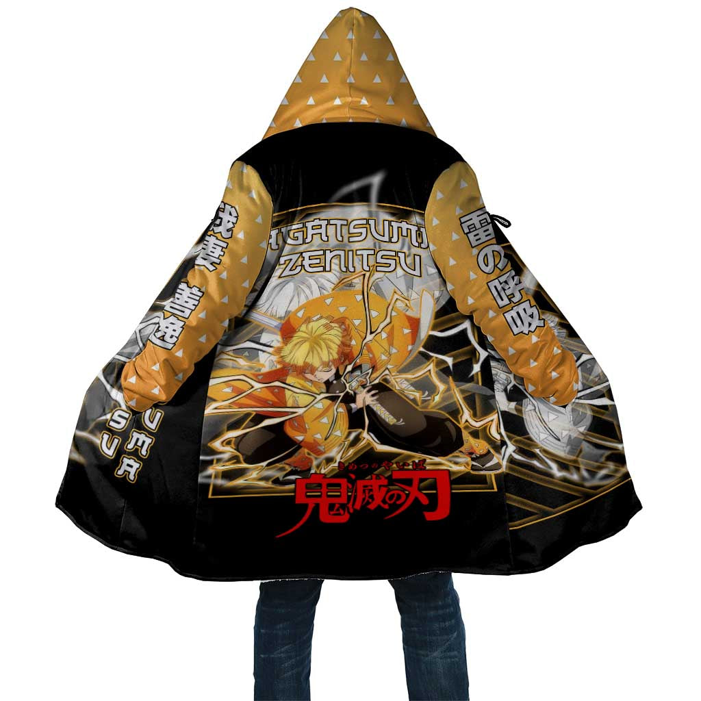Agatsuma Zenitsu Demon Slayer Cloak with Yellow and Black Lightning Style Design - The Mazicc