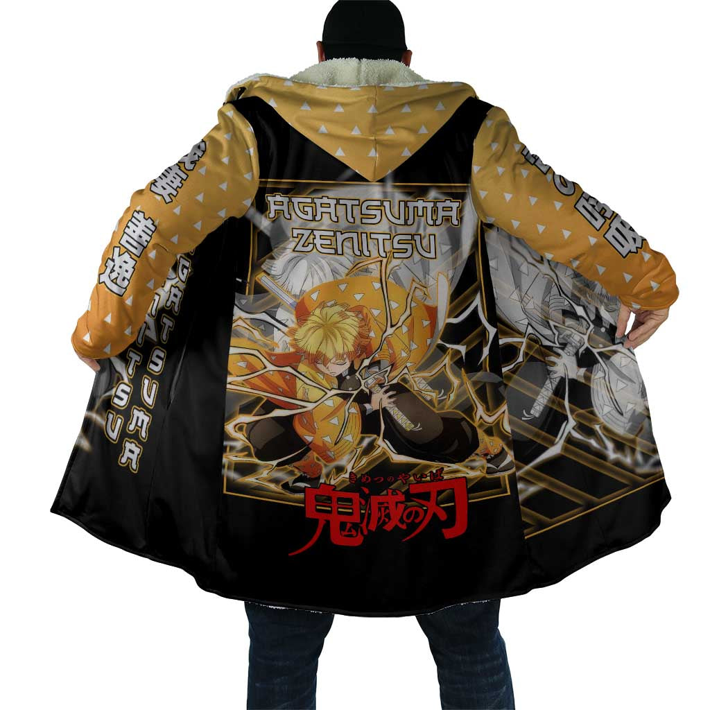 Agatsuma Zenitsu Demon Slayer Cloak with Yellow and Black Lightning Style Design - The Mazicc