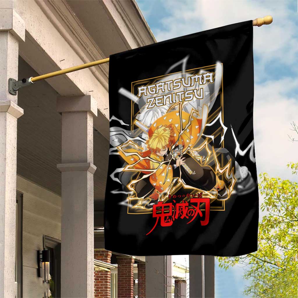 Agatsuma Zenitsu Demon Slayer Garden Flag with Yellow and Black Lightning Style Design - The Mazicc