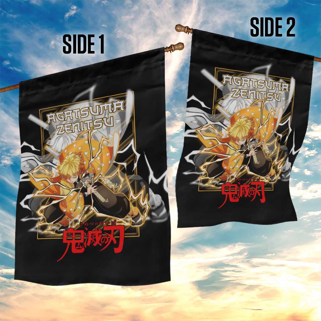 Agatsuma Zenitsu Demon Slayer Garden Flag with Yellow and Black Lightning Style Design - The Mazicc