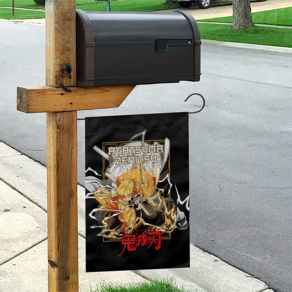 Agatsuma Zenitsu Demon Slayer Garden Flag with Yellow and Black Lightning Style Design - The Mazicc