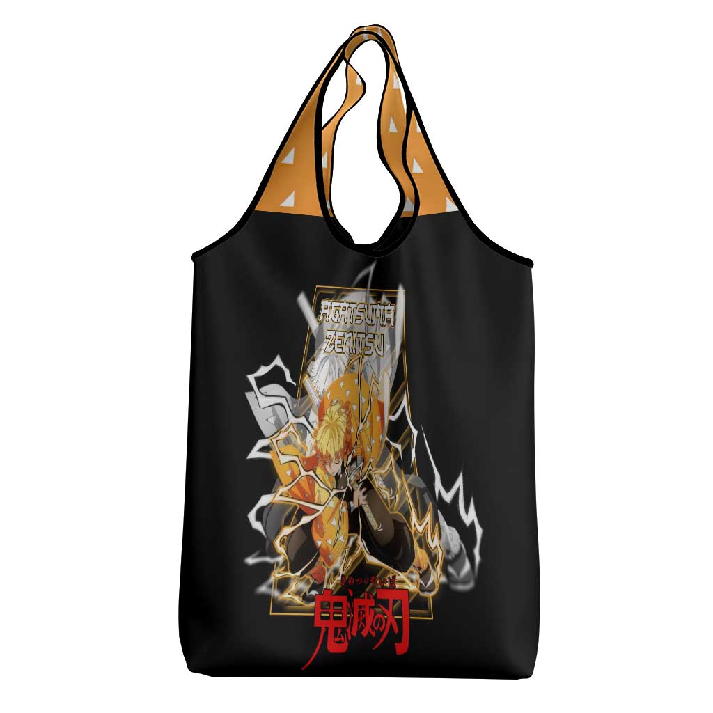 Agatsuma Zenitsu Demon Slayer Grocery Bag with Yellow and Black Lightning Style Design - The Mazicc