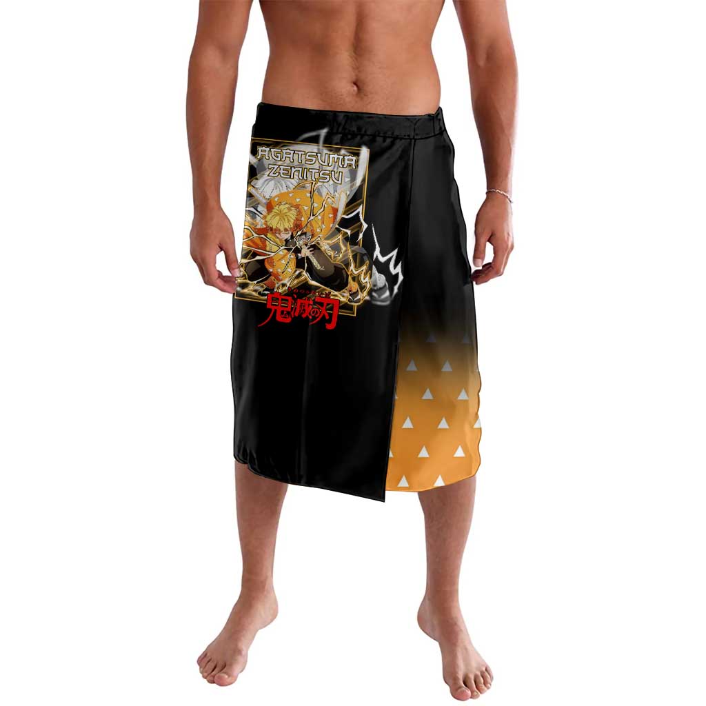 Agatsuma Zenitsu Demon Slayer Lavalava with Yellow and Black Lightning Style Design - The Mazicc