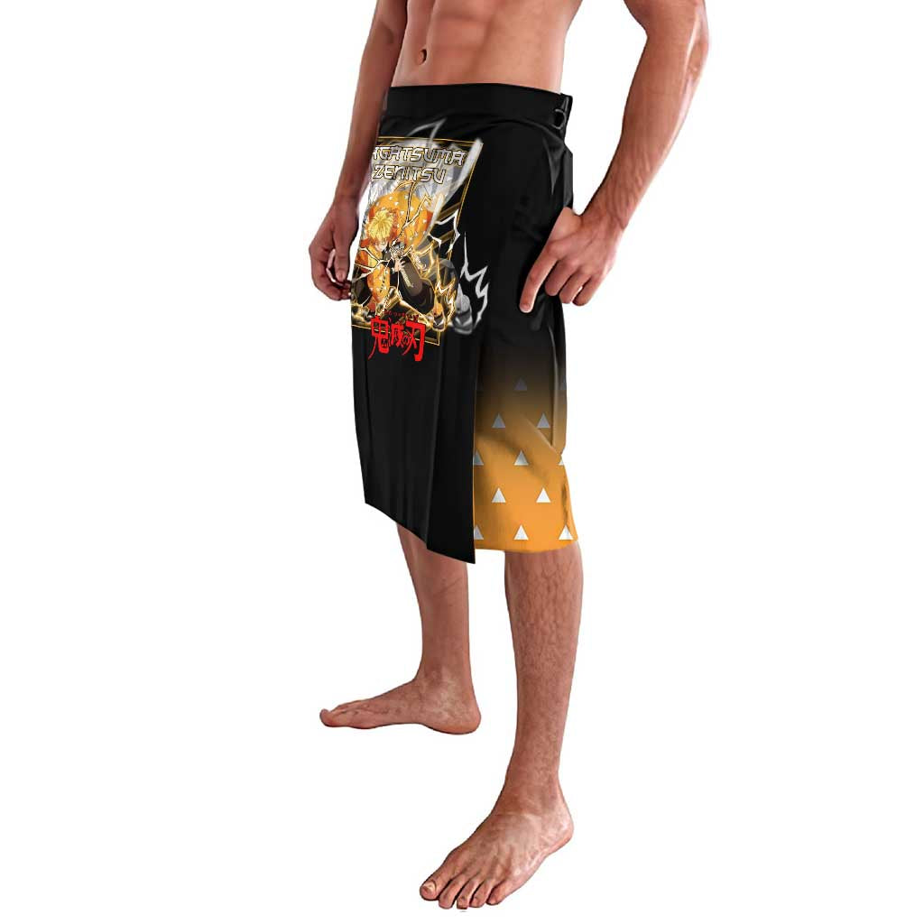 Agatsuma Zenitsu Demon Slayer Lavalava with Yellow and Black Lightning Style Design - The Mazicc