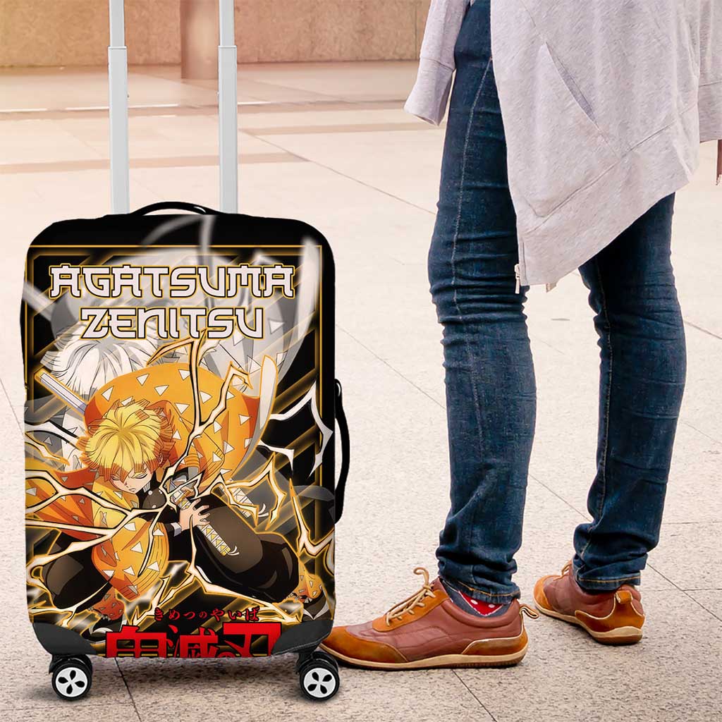 Agatsuma Zenitsu Demon Slayer Luggage Cover with Yellow and Black Lightning Style Design - The Mazicc