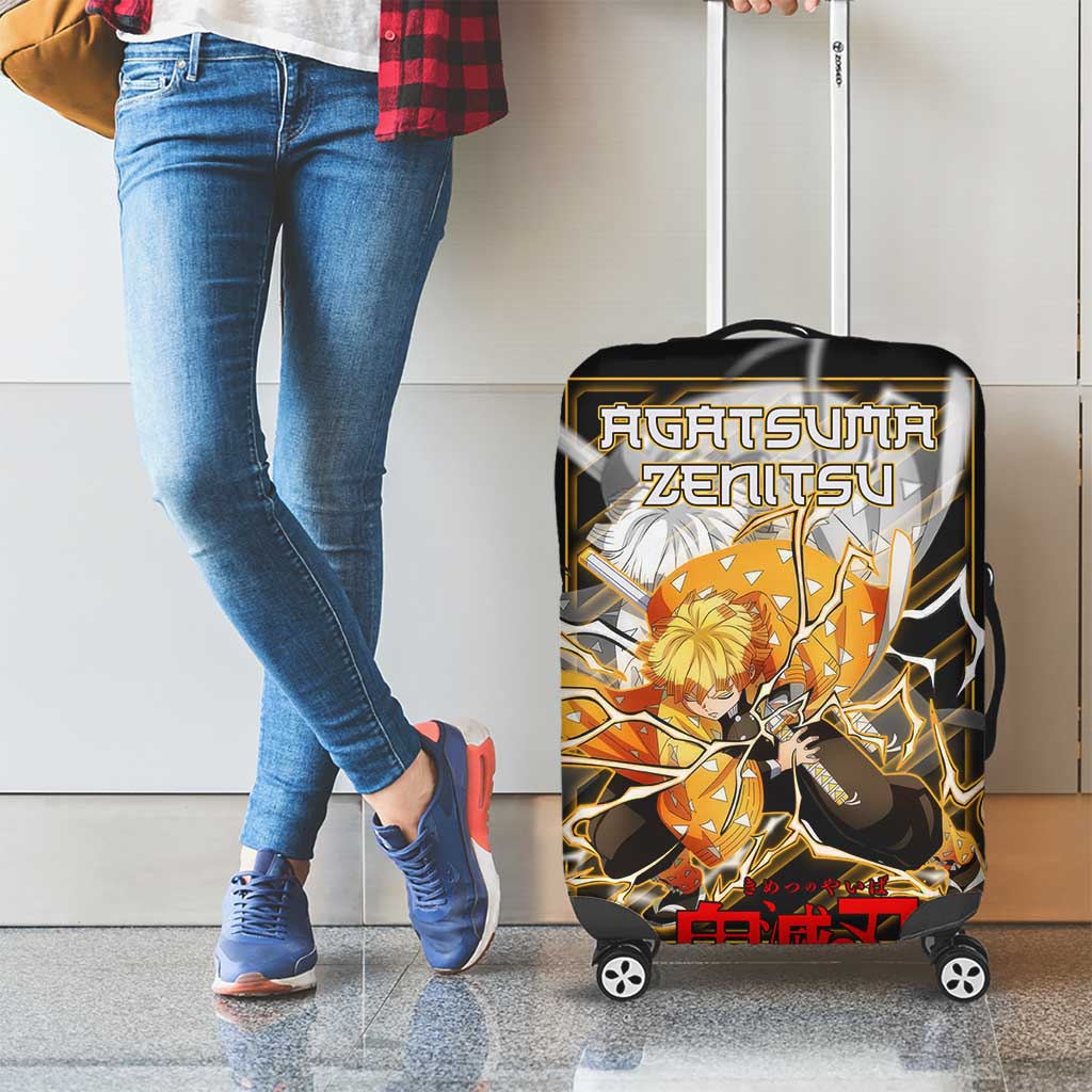Agatsuma Zenitsu Demon Slayer Luggage Cover with Yellow and Black Lightning Style Design - The Mazicc