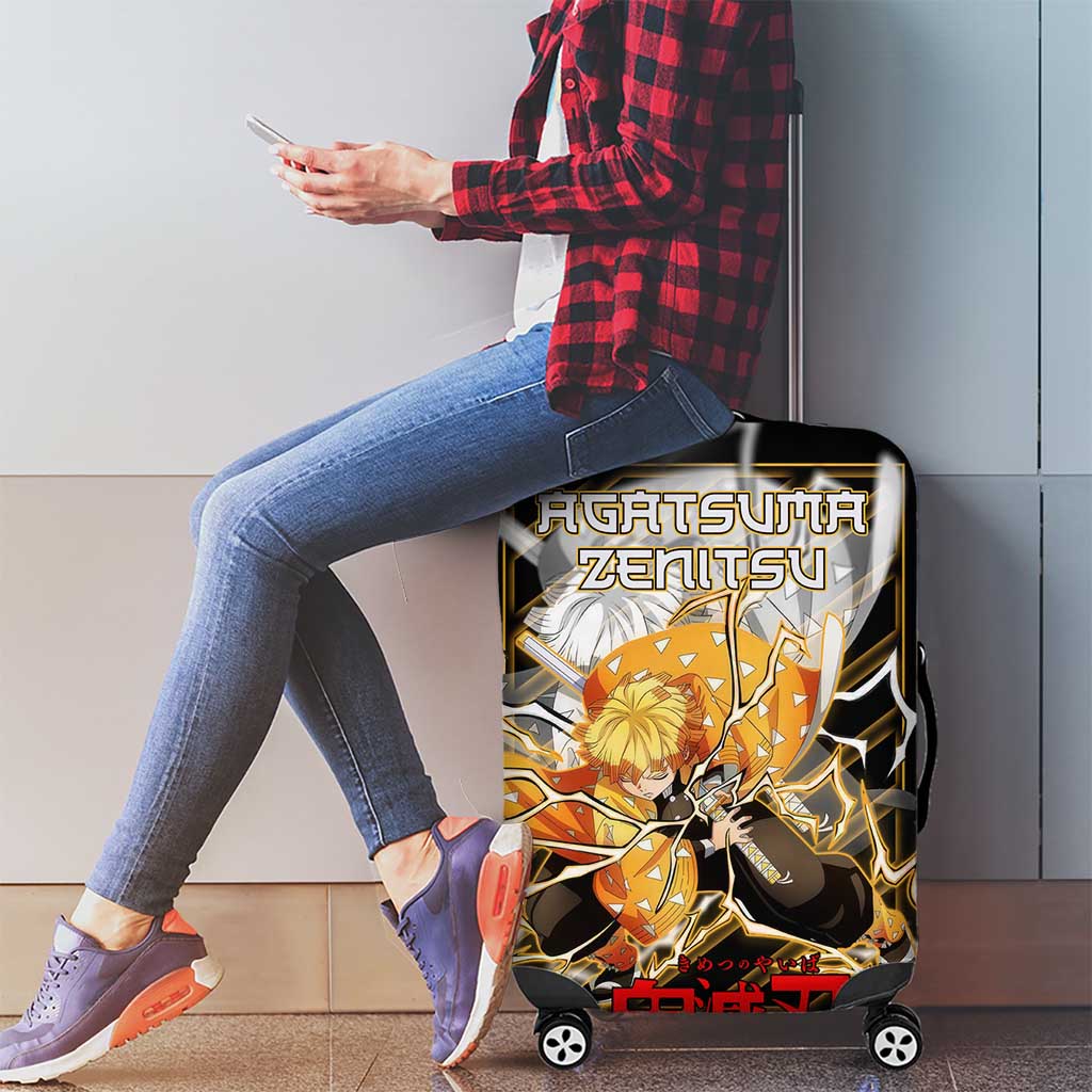 Agatsuma Zenitsu Demon Slayer Luggage Cover with Yellow and Black Lightning Style Design - The Mazicc