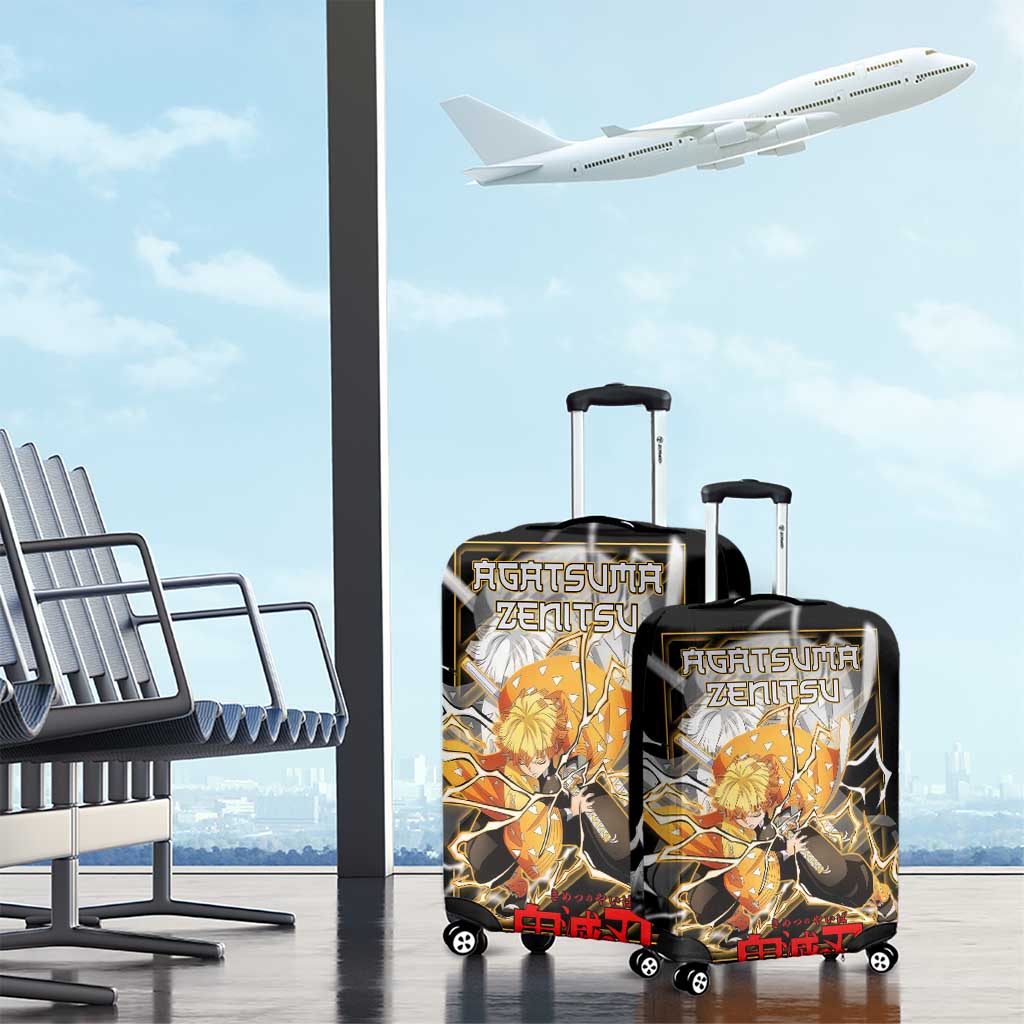 Agatsuma Zenitsu Demon Slayer Luggage Cover with Yellow and Black Lightning Style Design - The Mazicc