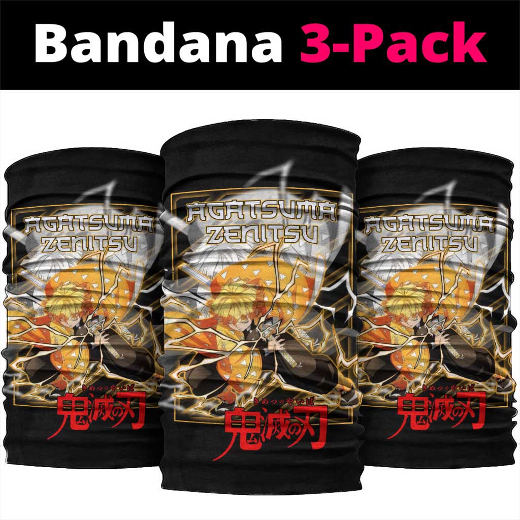 Agatsuma Zenitsu Demon Slayer Neck Gaiter with Yellow and Black Lightning Style Design - The Mazicc
