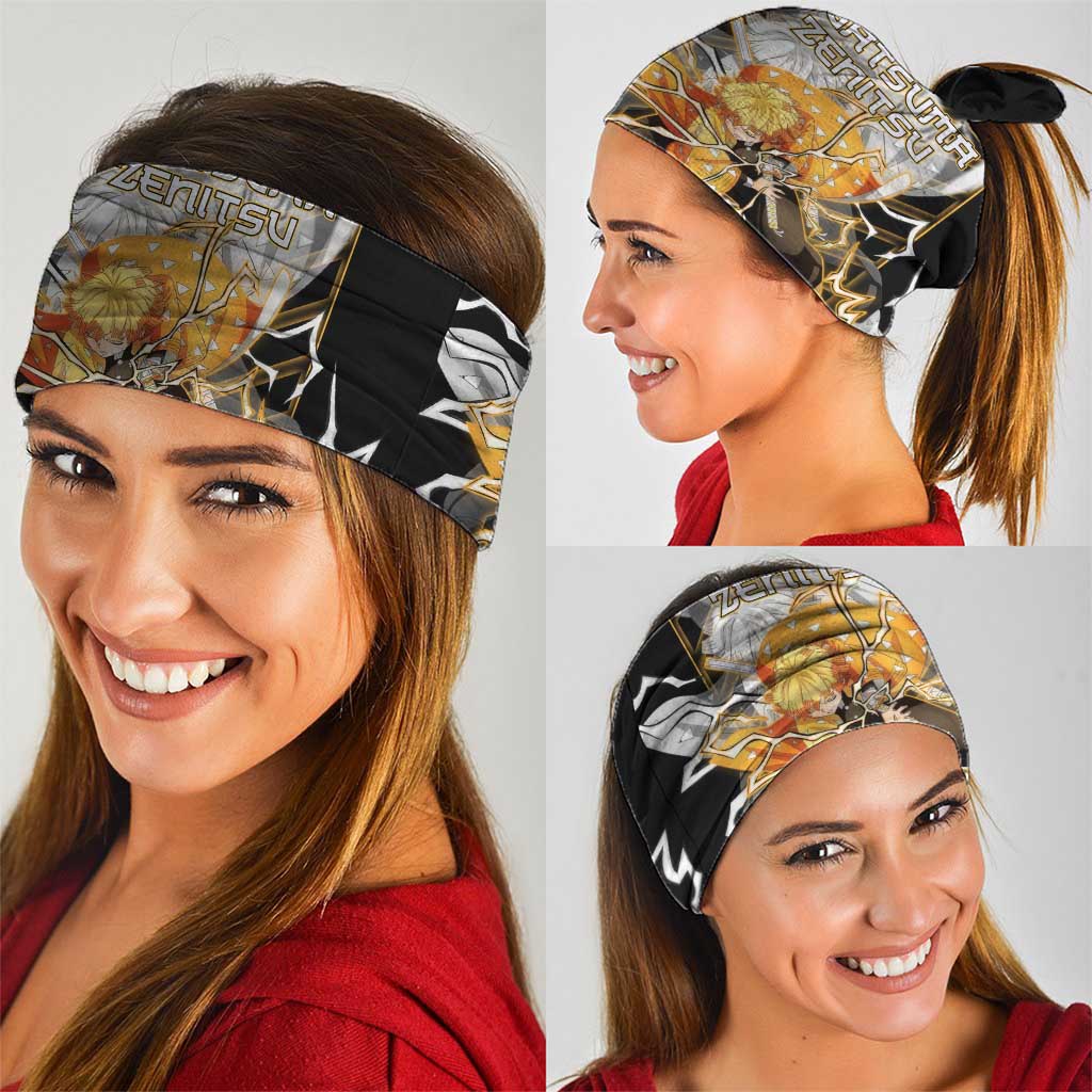 Agatsuma Zenitsu Demon Slayer Neck Gaiter with Yellow and Black Lightning Style Design - The Mazicc