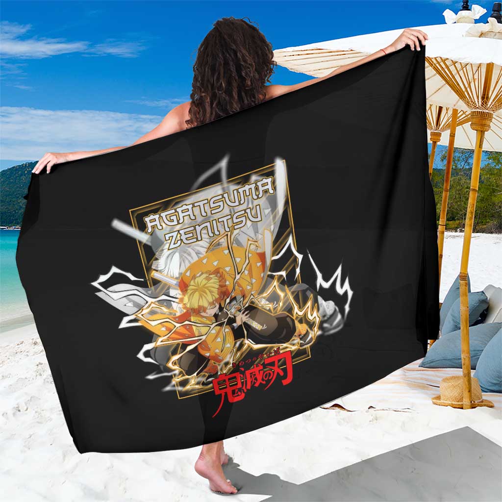 Agatsuma Zenitsu Demon Slayer Sarong with Yellow and Black Lightning Style Design - The Mazicc