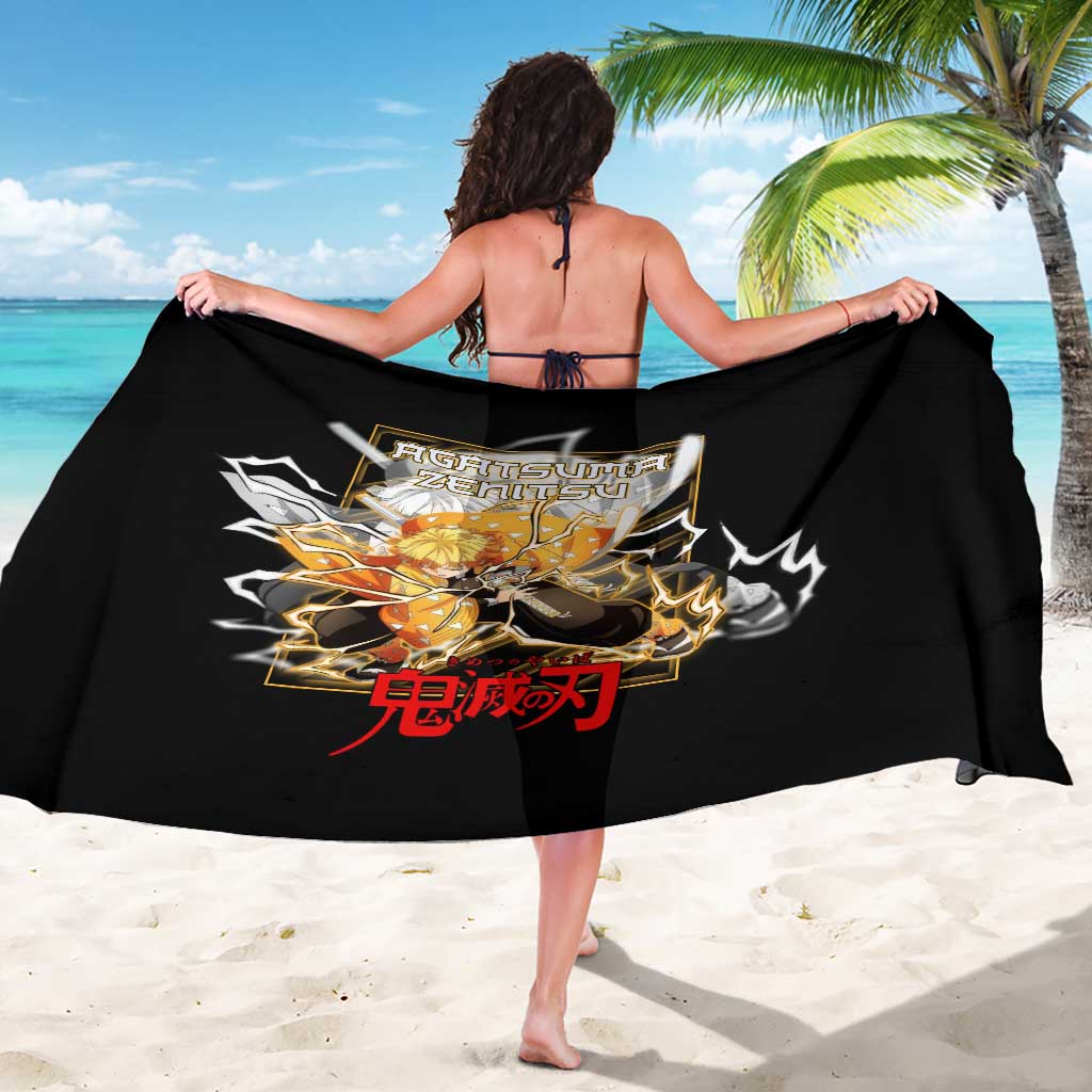 Agatsuma Zenitsu Demon Slayer Sarong with Yellow and Black Lightning Style Design - The Mazicc