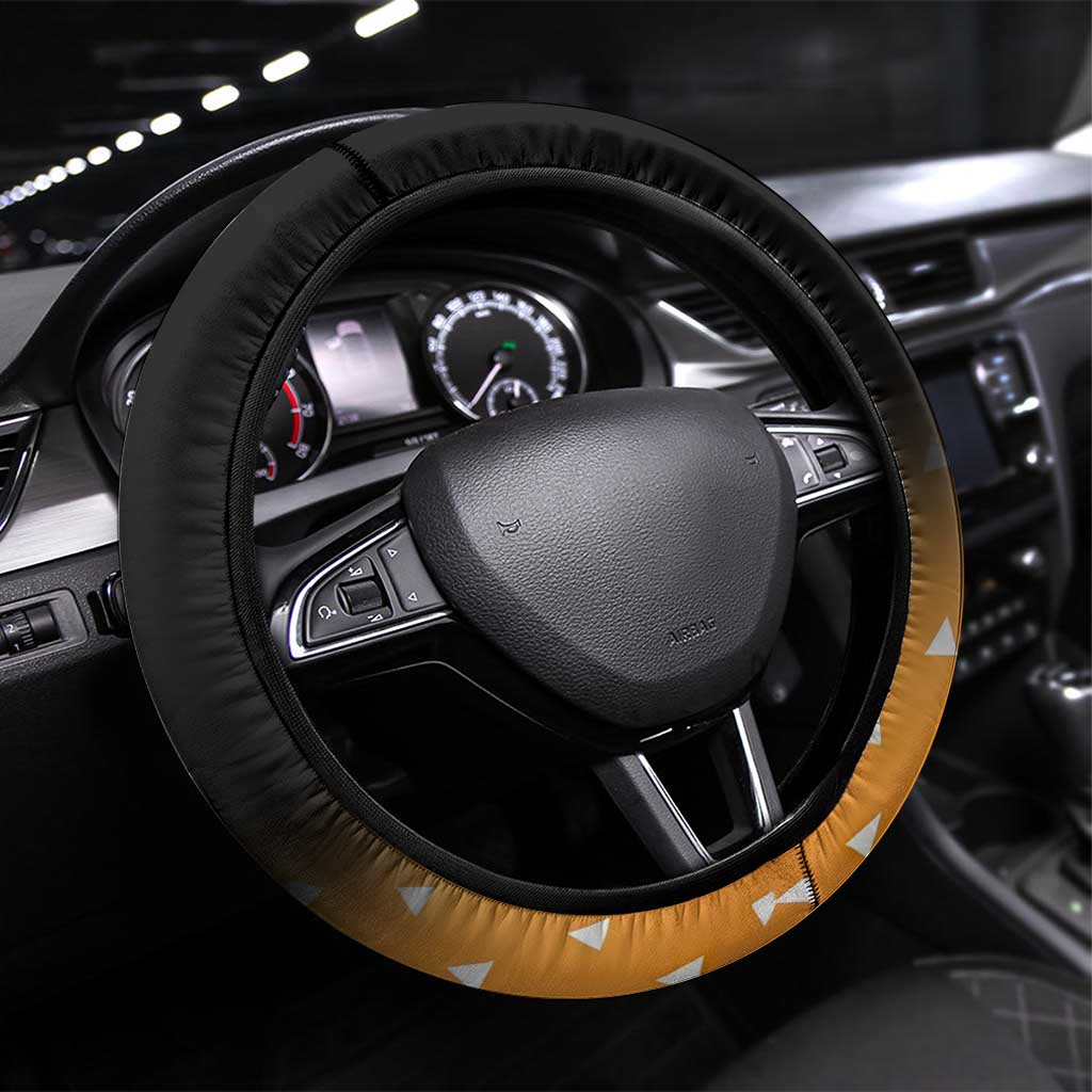 Agatsuma Zenitsu Demon Slayer Steering Wheel Cover with Yellow and Black Lightning Style Design - The Mazicc