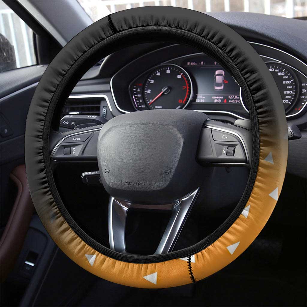 Agatsuma Zenitsu Demon Slayer Steering Wheel Cover with Yellow and Black Lightning Style Design - The Mazicc