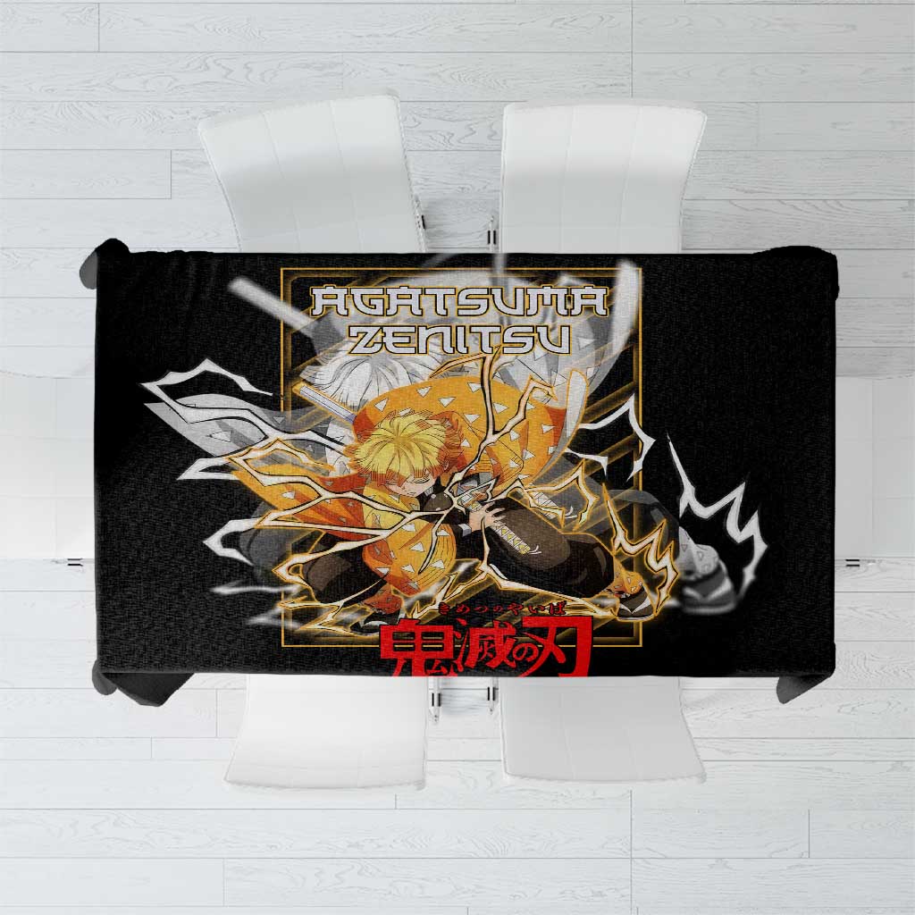 Agatsuma Zenitsu Demon Slayer Tablecloth with Yellow and Black Lightning Style Design - The Mazicc