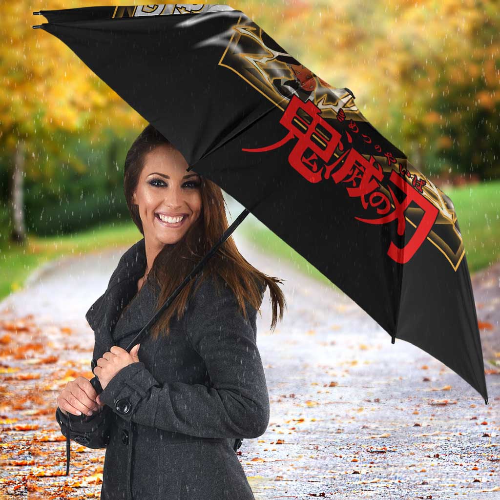 Agatsuma Zenitsu Demon Slayer Umbrella with Yellow and Black Lightning Style Design - The Mazicc