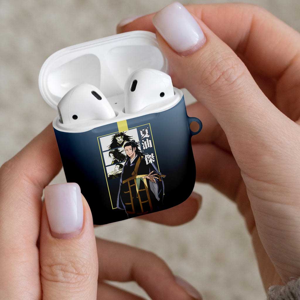 Suguru Geto from Jujutsu Kaisen AirPods Case with Yellow and Blue Background and Multiple Poses Design - The Mazicc