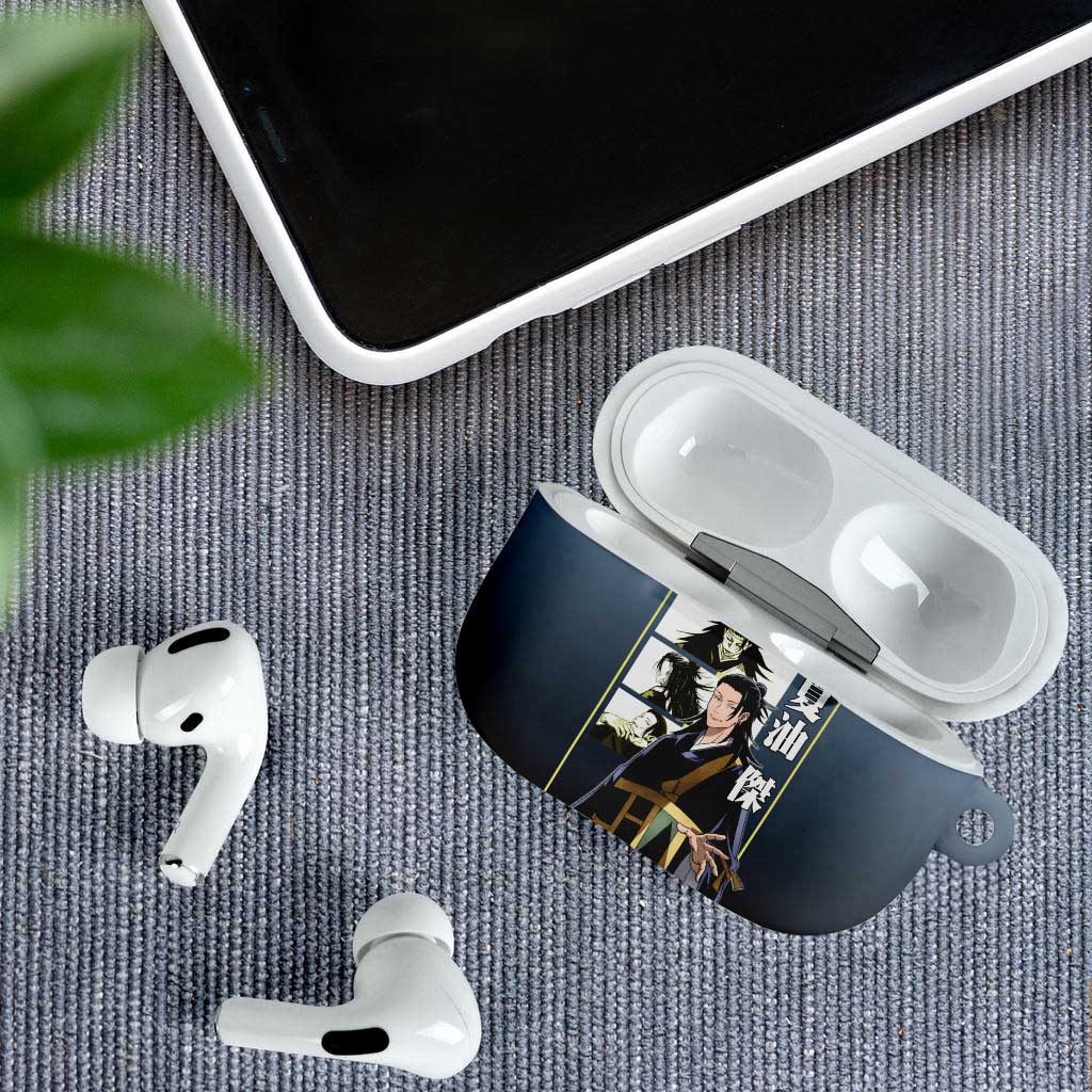 Suguru Geto from Jujutsu Kaisen AirPods Case with Yellow and Blue Background and Multiple Poses Design - The Mazicc