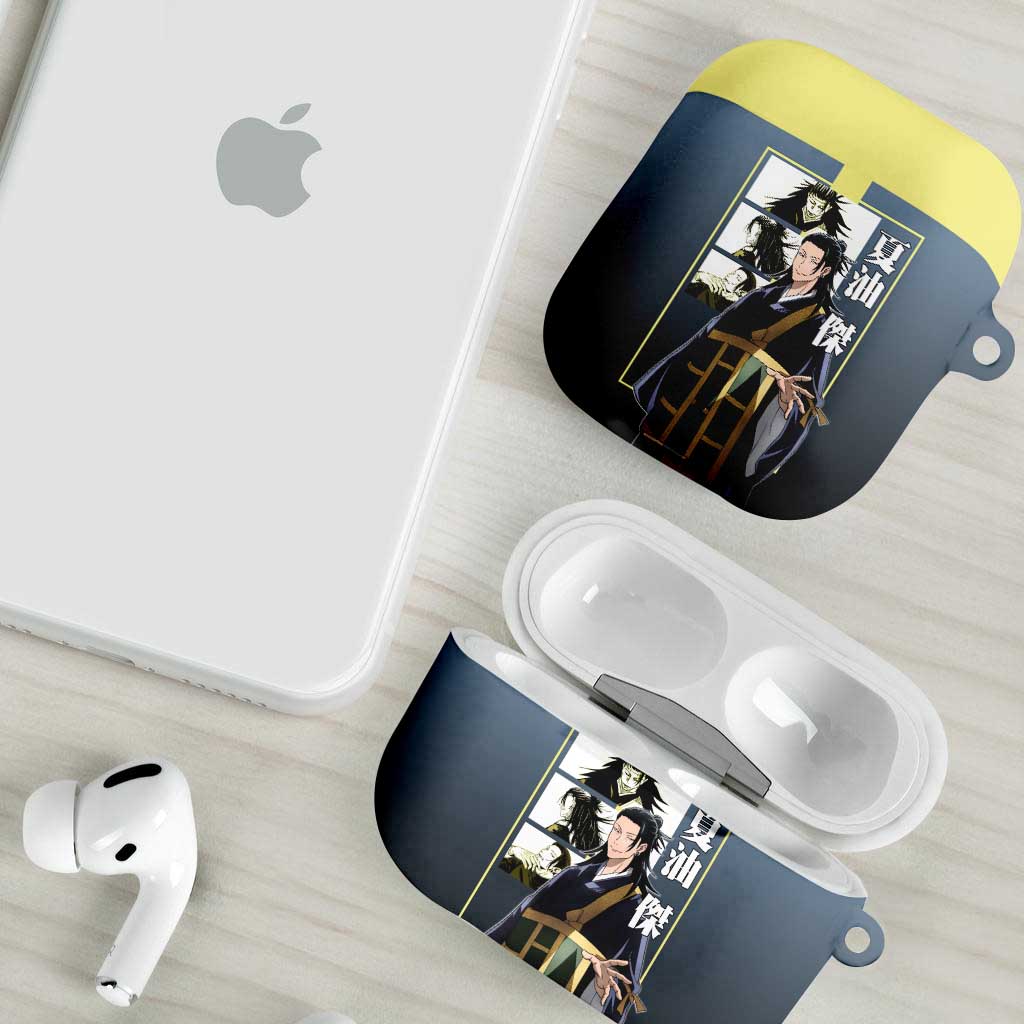 Suguru Geto from Jujutsu Kaisen AirPods Case with Yellow and Blue Background and Multiple Poses Design - The Mazicc