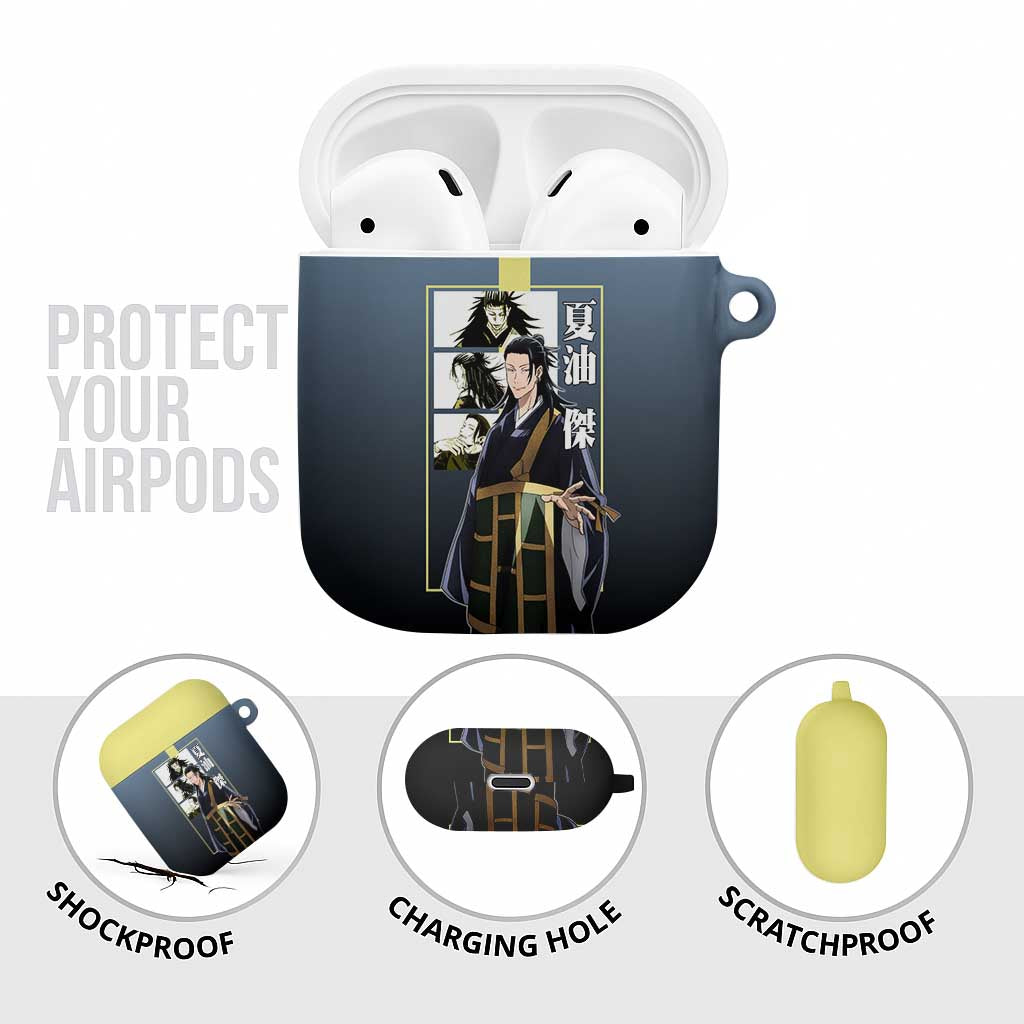 Suguru Geto from Jujutsu Kaisen AirPods Case with Yellow and Blue Background and Multiple Poses Design - The Mazicc